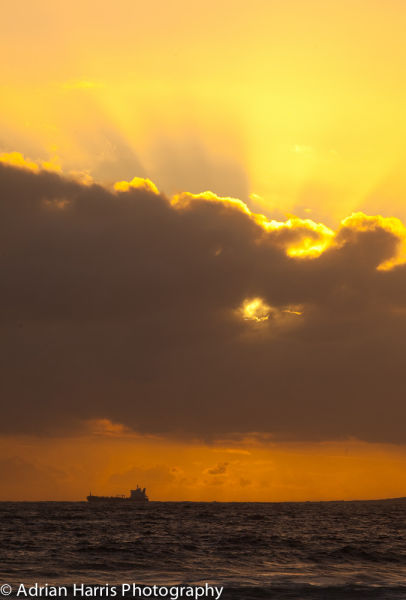 A moody sunset in Cape Town Bay