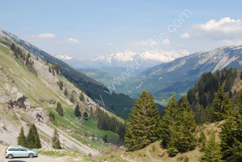 Looking back from the top of the Col de la Colombiere