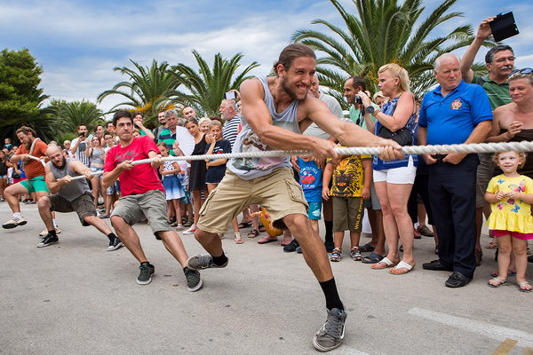 Rope pulling contest in Kukljica, island Ugljan, Croatia