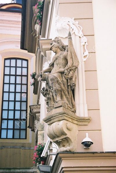 Statue on a Building, Old Town, Prague