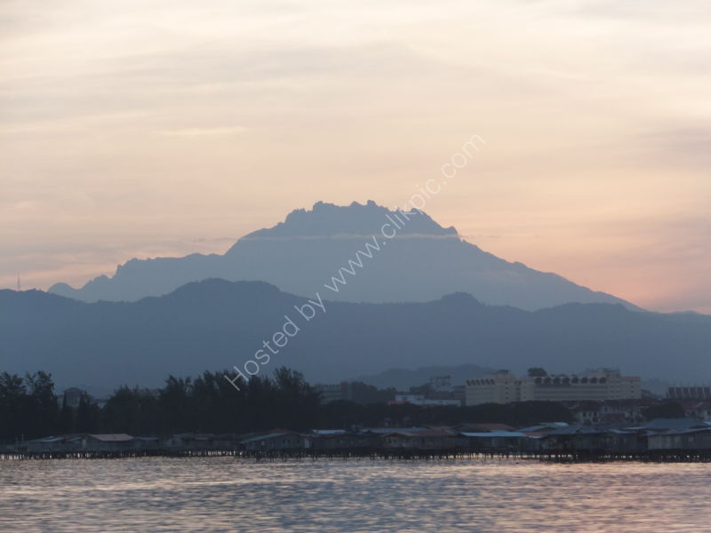 Sunrise over Kota Kinabalu volcano