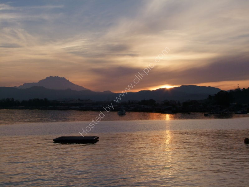 Sunrise over Kota Kinabalu volcano