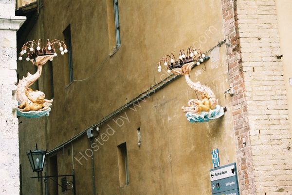 Street Lamps in Piazza del Campo, Sienna, Tuscany