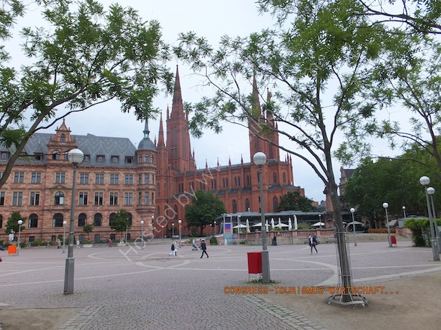 Town Hall & Church from Market Square, Wiesbaden