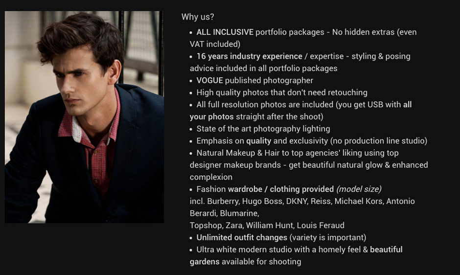 Why to book your portfolio shoot with London Photo Portfolios?