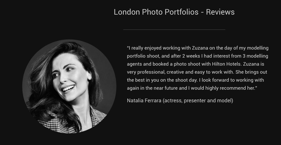 London Photo Portfolios - Reviews / Testimonials