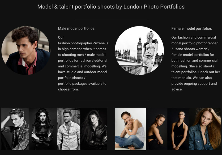 London Photo Portfolios - Model portfolio shoots