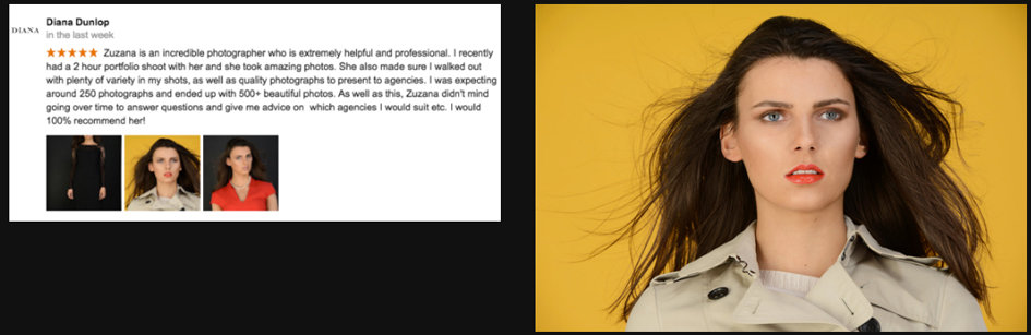 Model testimonial