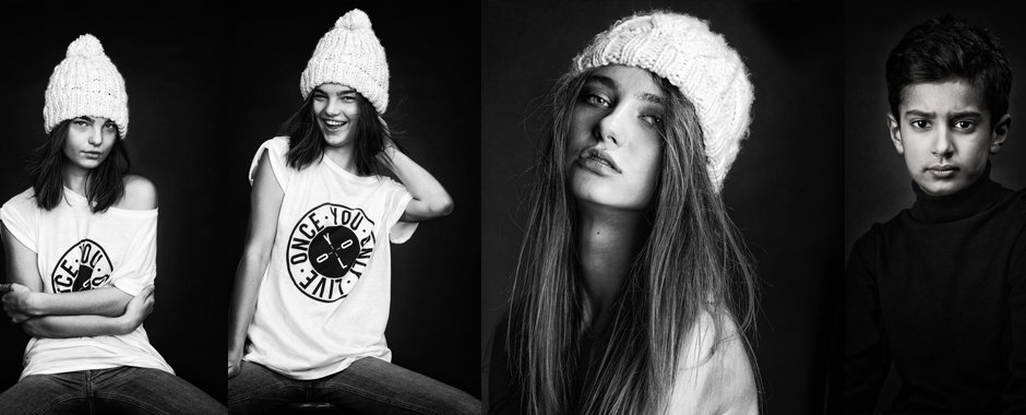 Black and white portrait photography | headshot photographer london | model portfolios