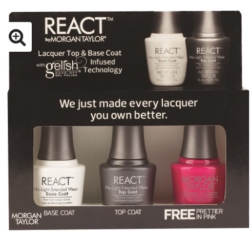 Morgan Taylor React Top & Base Coat Set with free Colour Prettier in Pink €28
