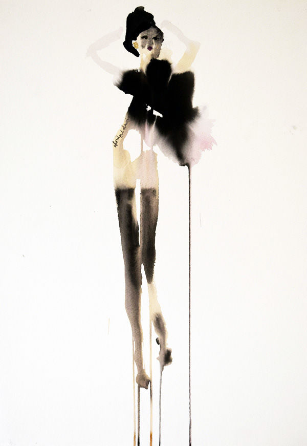 Nude with Feather Boa - <span style=