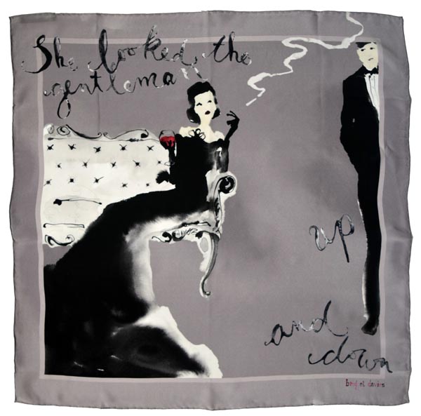 Silk Scarf - She looked the gentleman up and down
