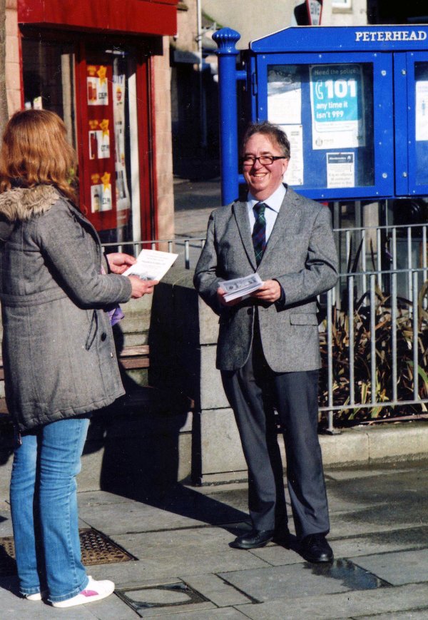 Leafleting at Drummers Corner