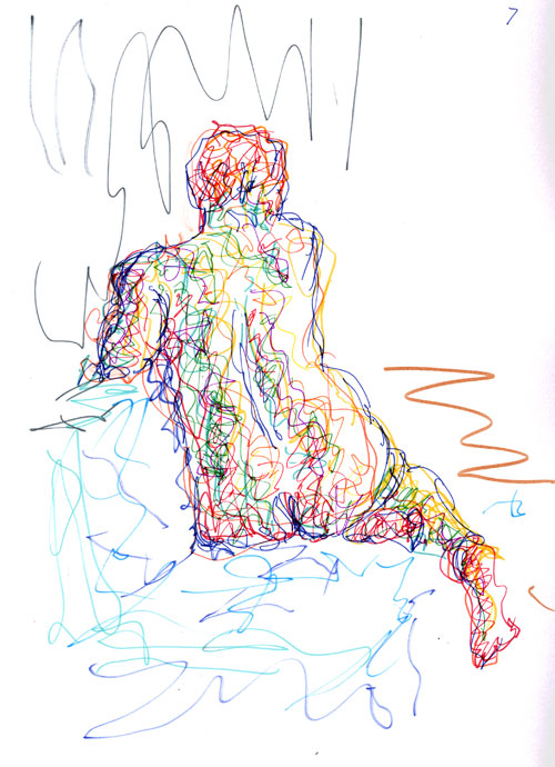 Life study - Clare - Croydon Life Drawing Group - marker pen