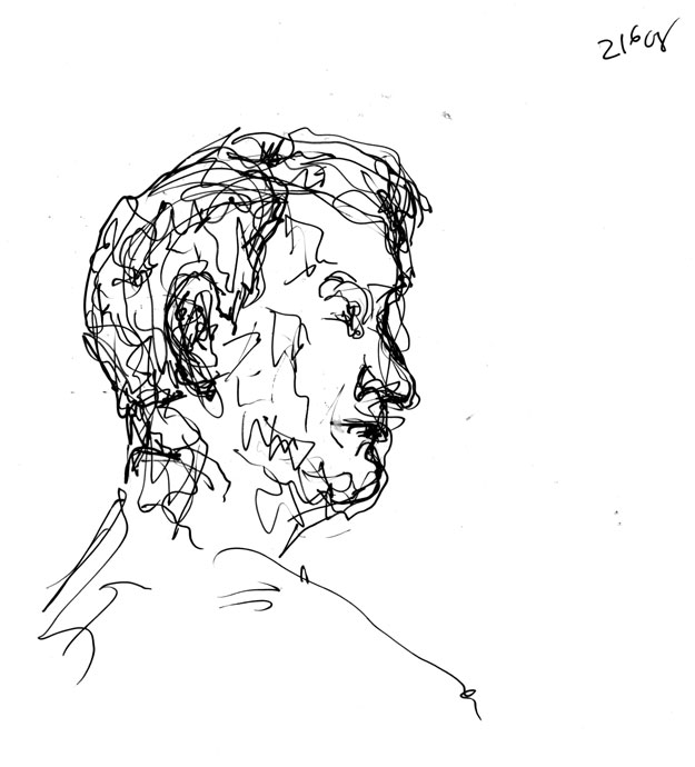 Portrait study - Peter - Wapping Life Group - pen and ink