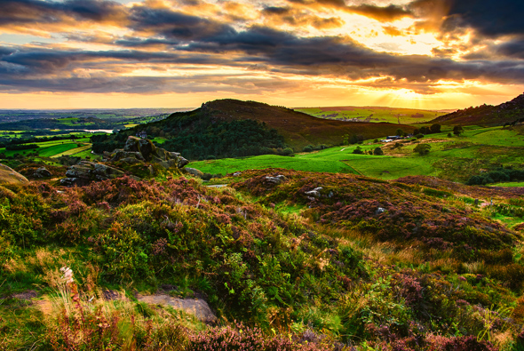 Evening Light at Ramshaw Rocks.