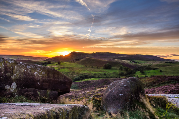 Sunset over "The Roaches".