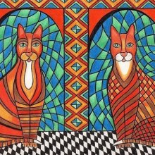'PATCHWORK KITTY CATS EDWARD & GEORGE'