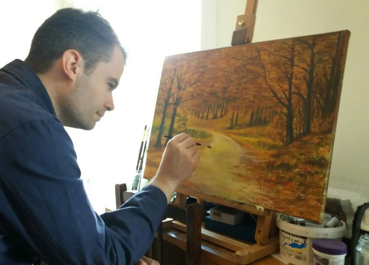 Dickon at work