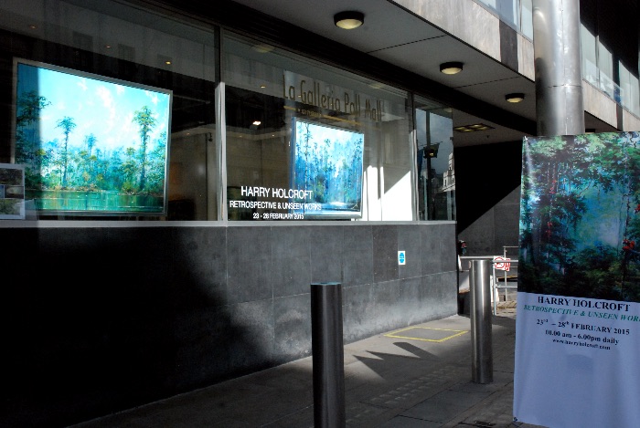 Example of applied window vinyl and use of window hanging system (street window onto Pall Mall)