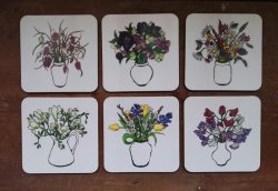 Floral coaster set