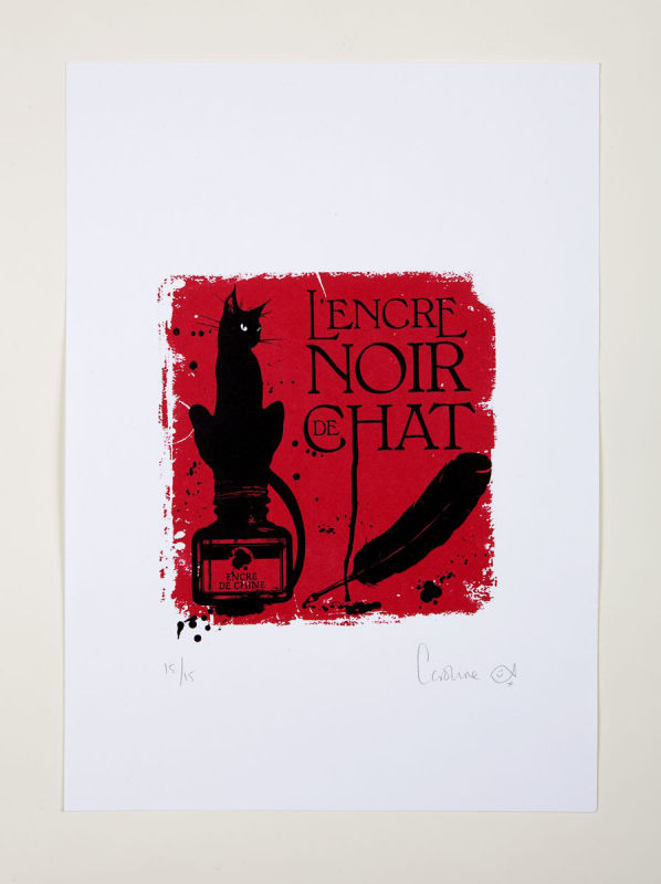 Le chat petit red square limited edition of 15 (165x165mm)