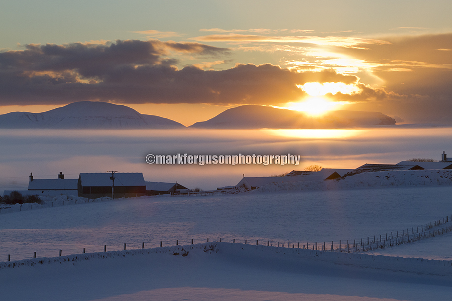 Freezing fog over The Harray Loch
