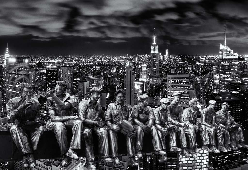 Rockefeller Men on New York Skyline