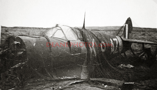Spitfire Vb W3830 of 234 Squadron crash landed in Alderney