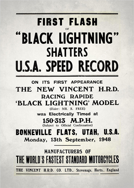 Rollie Free / Vincent Speed Record 1948
