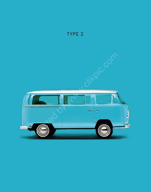 VW Type 2 In Sky Blue