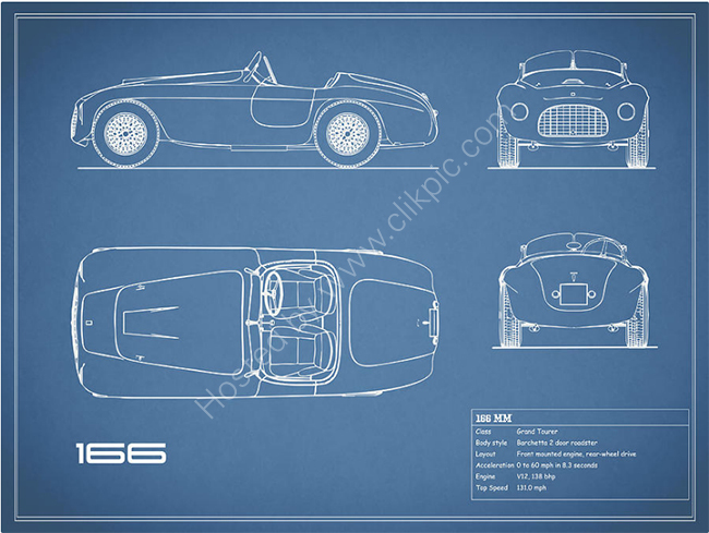 The Ferrari 166 MM Blueprint