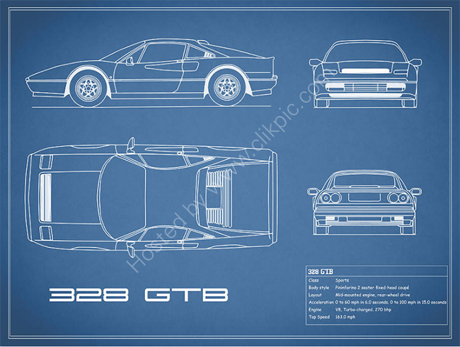 Ferrari 328 GTB Blueprint