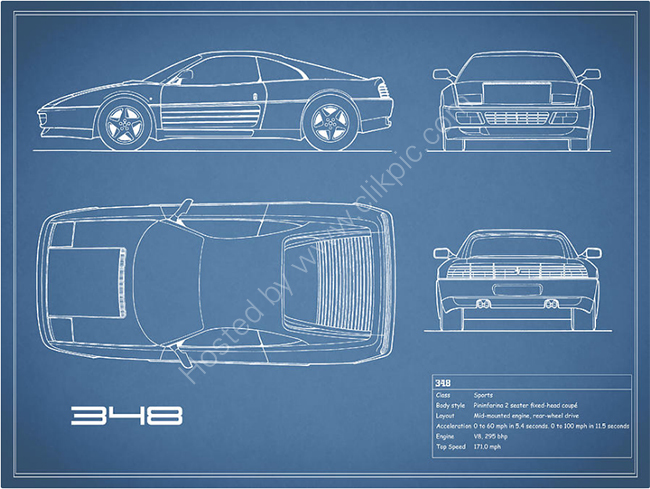 The Ferrari 348 Blueprint