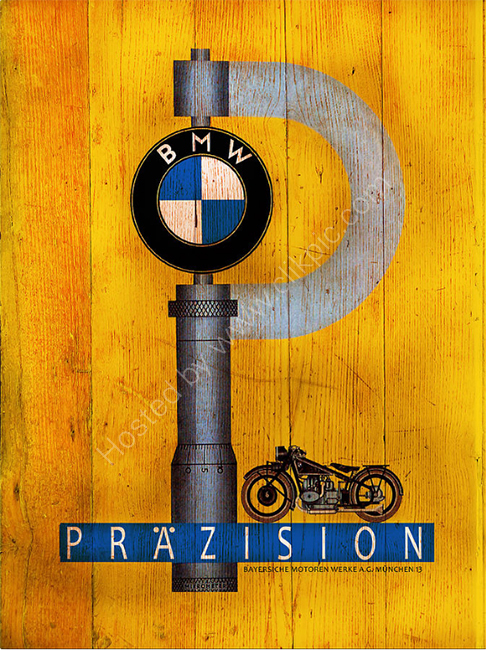 Vintage BMW Motorcycle Poster