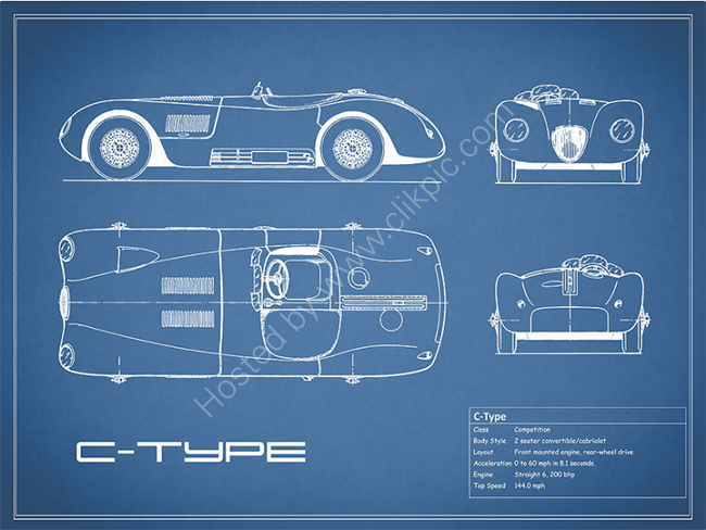 Jaguar C-Type Blueprint