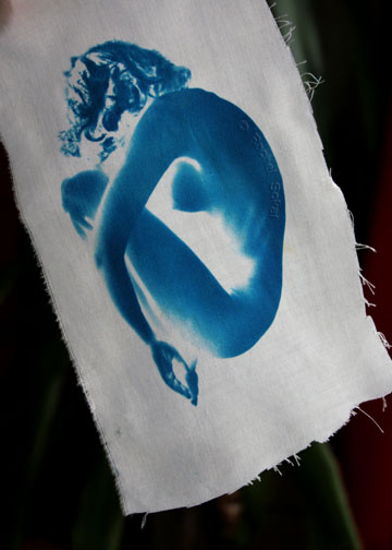 Cyanotype Nude on Brushed Cotton