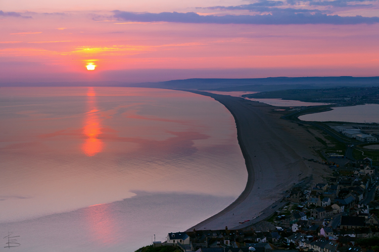 Sunset over Chesil