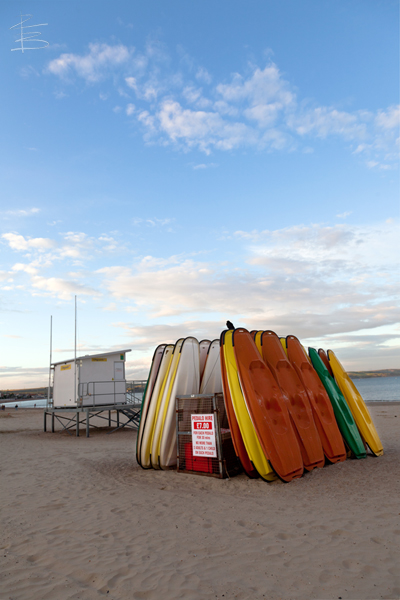 Kayaks on Weymouth Beach