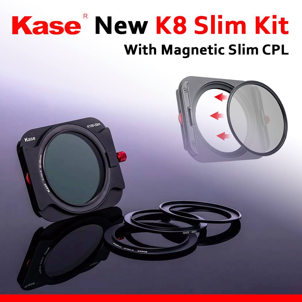 Kase K8 Kit - K100-X 100mm system holder - including 86mm magnetic polarising filter and adaptor rings