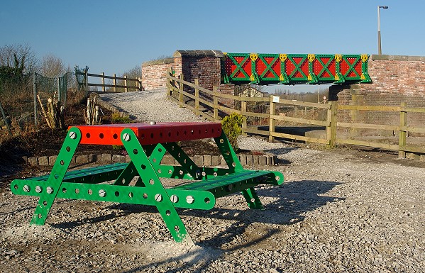 Prestolee Locks and the Meccano-style bridge