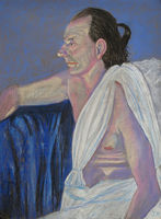 Art Class model wearing a toga. Art class model wearing a toga