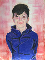 Tyler, pastels on murano paper. Picture of Tyler