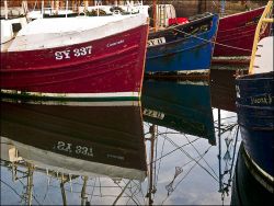 Harbour bows- wooden hulls in Stornoway