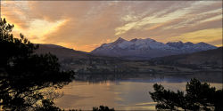Portree Bay and the Cuillins at dawn