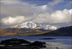 Wintery Black Cuillin from Tarskavaig