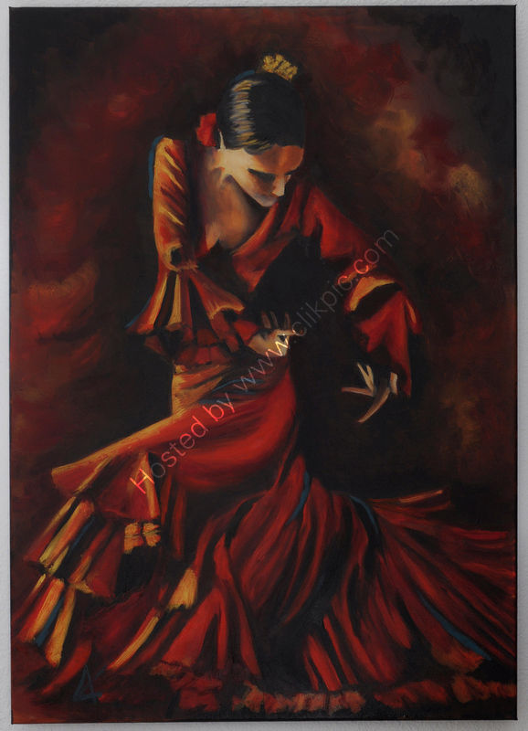 flamenco, woman, drama, movement, intense, red and gold