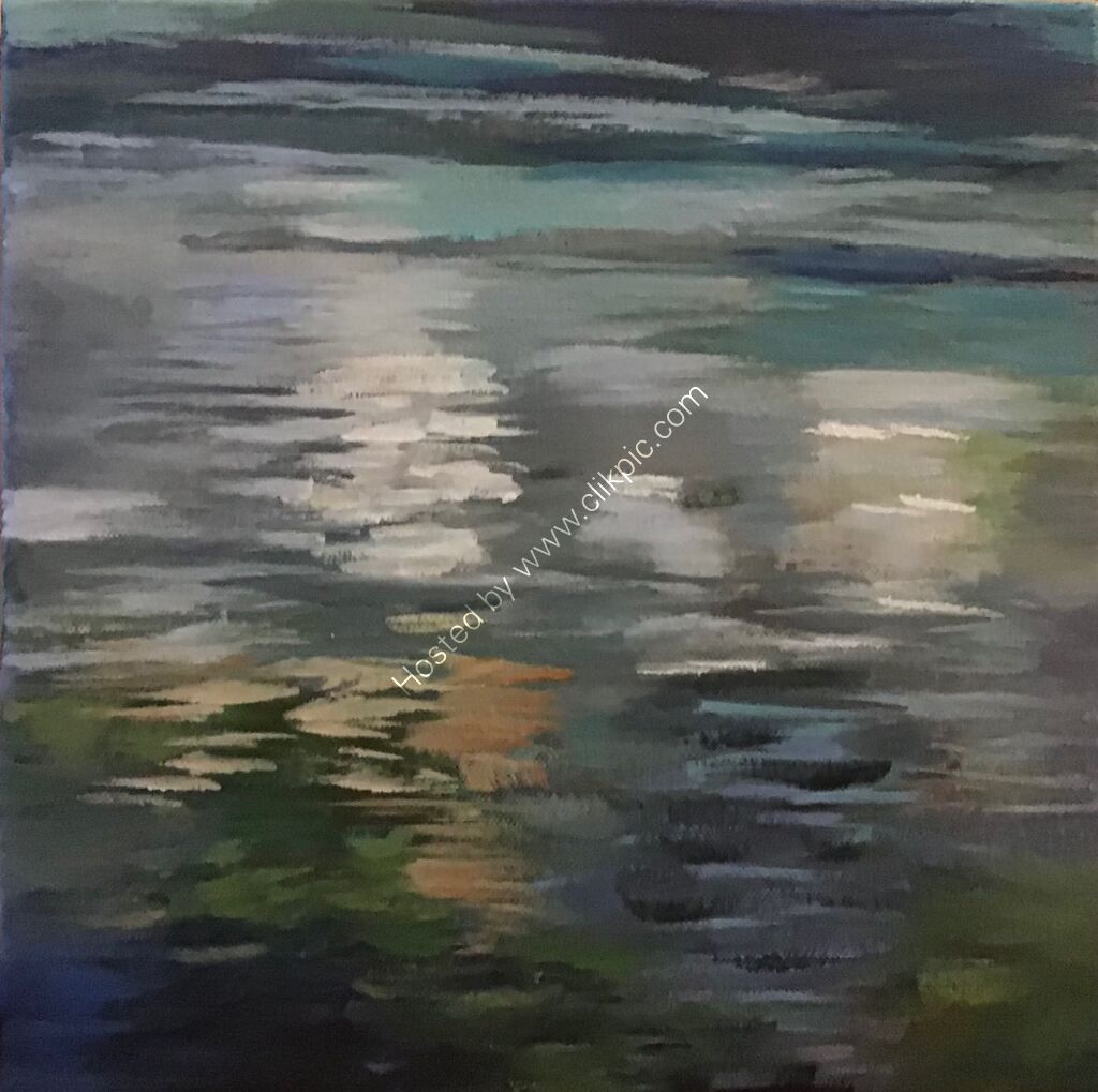 An abstract of shadowy reflections on Derwentwater Lake District