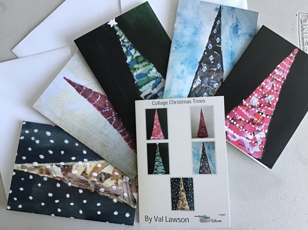 Christmas cards, pack of 5, Christmas trees, A6