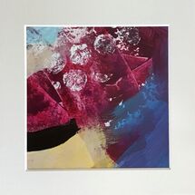 Small abstract magenta, turquoise, black, cream, accent white texture